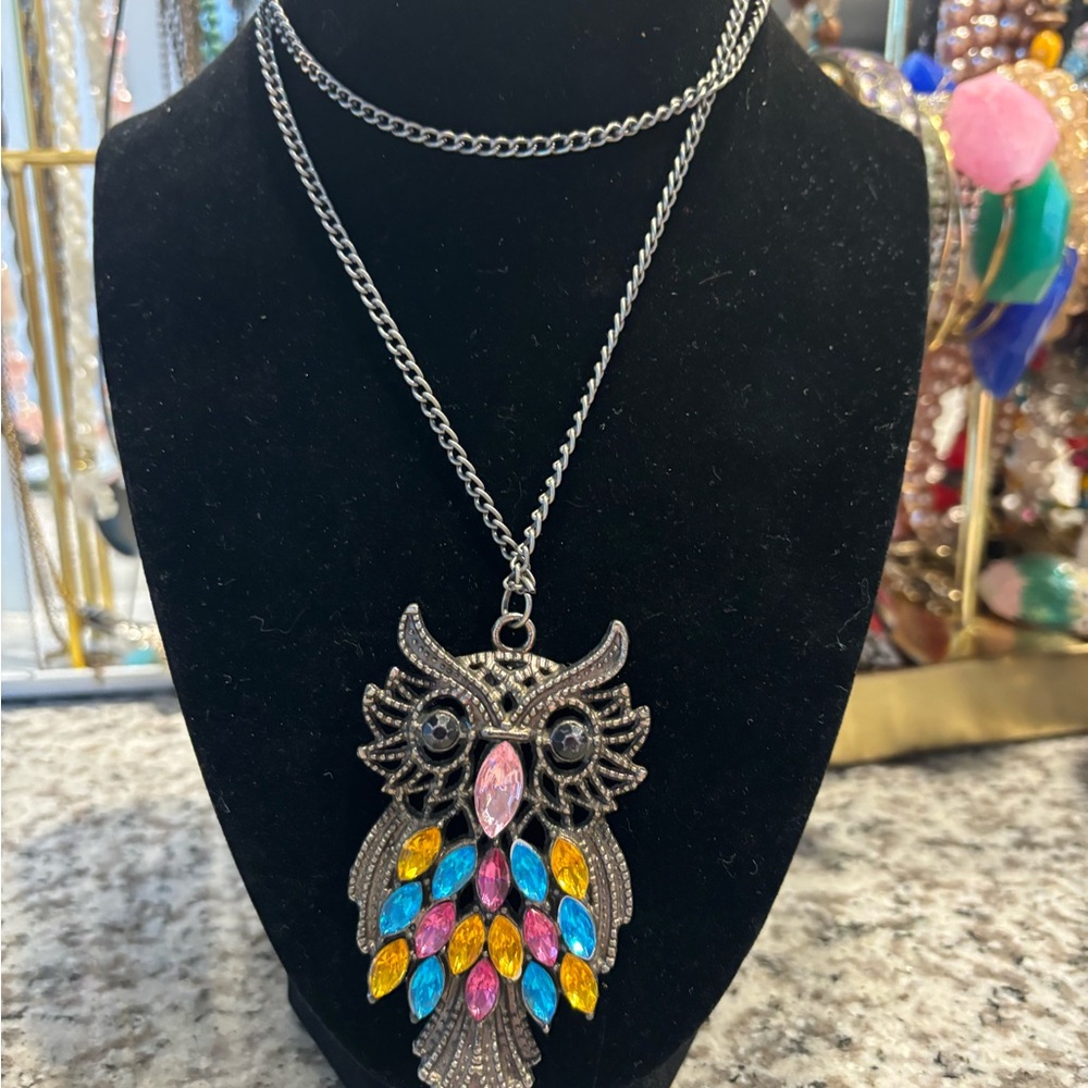 Multicolor Owl Necklace